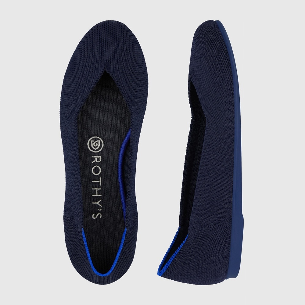 Rothy's Round-Toe Flat in Navy, Size 8.5
